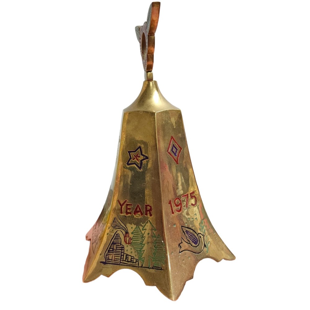 Vintage Bells of Sarna Brass Christmas Bell 1975 Limited Ed. Christmas Cheer